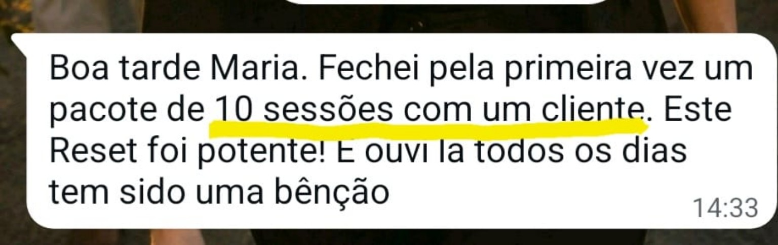 Testemunho de participante de ciclo Reset